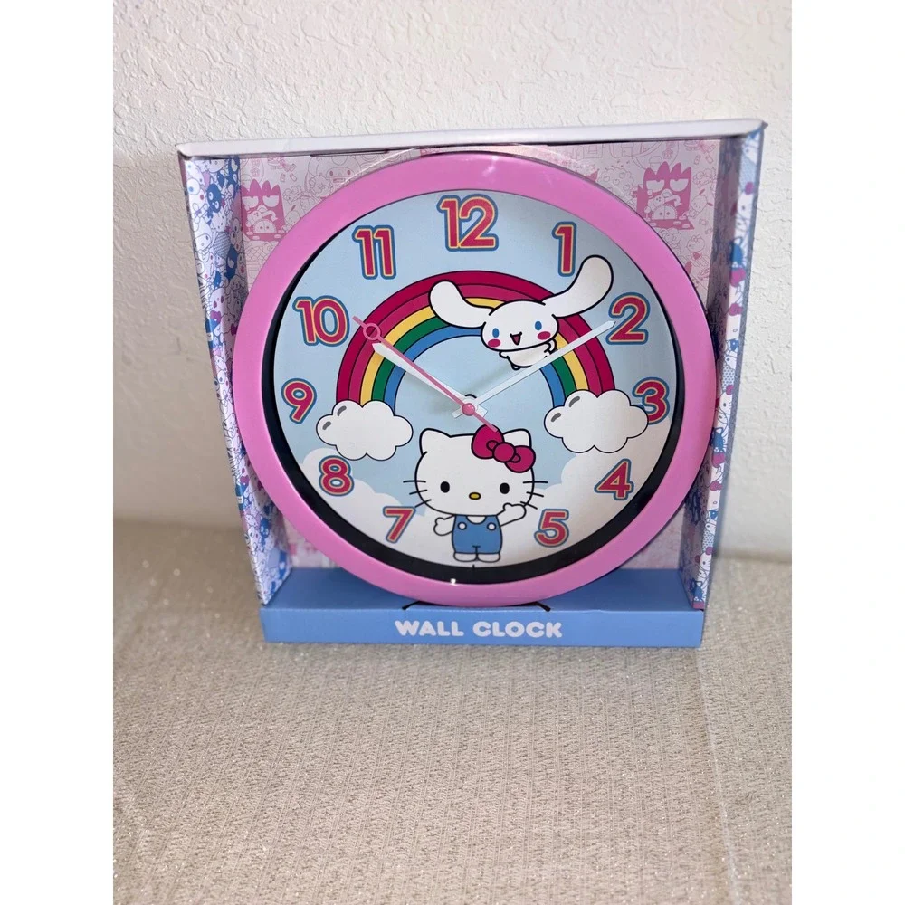 Sanrio‎ Hello Kitty Cinnamoroll Wall Clock Pink Blue New Rainbow HKF3064 10in